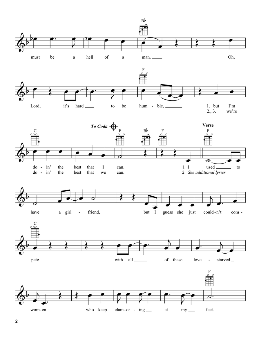 It's Hard To Be Humble It's Hard To Be Humble Ukulele scores gallery preview page 2