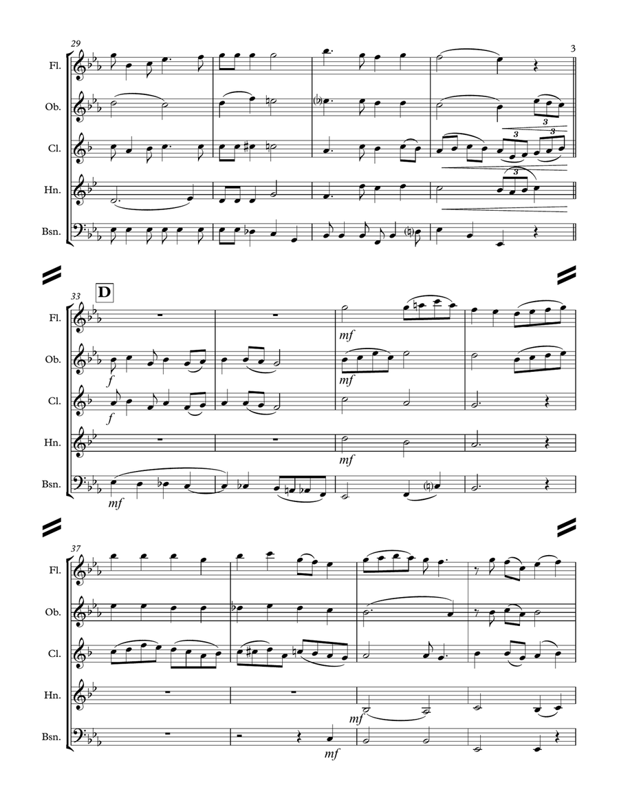 Nobody Knows the Trouble I’ve Seen (for Woodwind Quintet) Woodwind Quintet scores gallery preview page 4