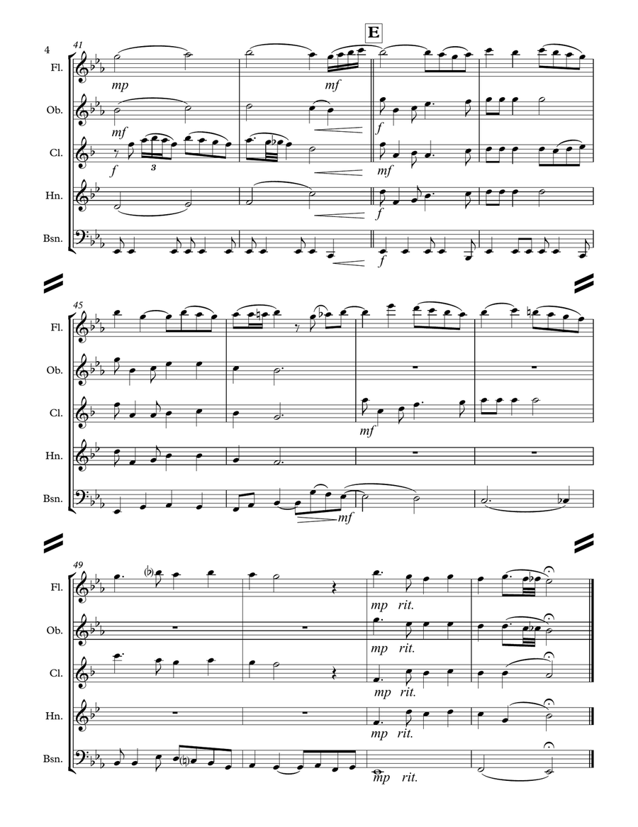Nobody Knows the Trouble I’ve Seen (for Woodwind Quintet) Woodwind Quintet scores gallery preview page 5