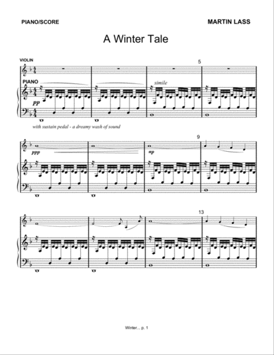 A Winter Tale Violin Solo scores gallery preview page 1