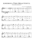 America The Beautiful For Easy Piano Level 3 in the Key of F major