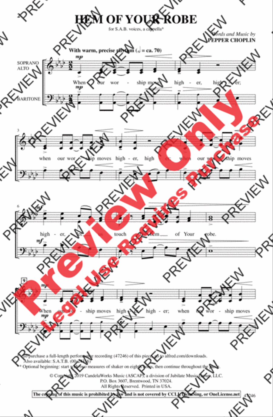 Hem of Your Robe Hem of Your Robe 3-Part scores gallery preview page 2