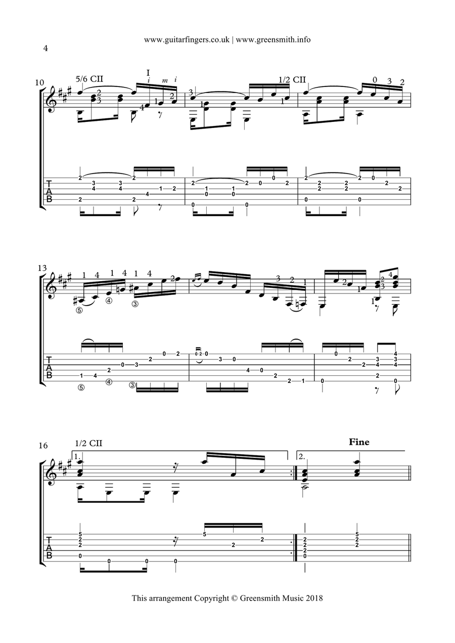Sons de Carilhoes by Joao Pernambuco Classical Guitar scores gallery preview page 4