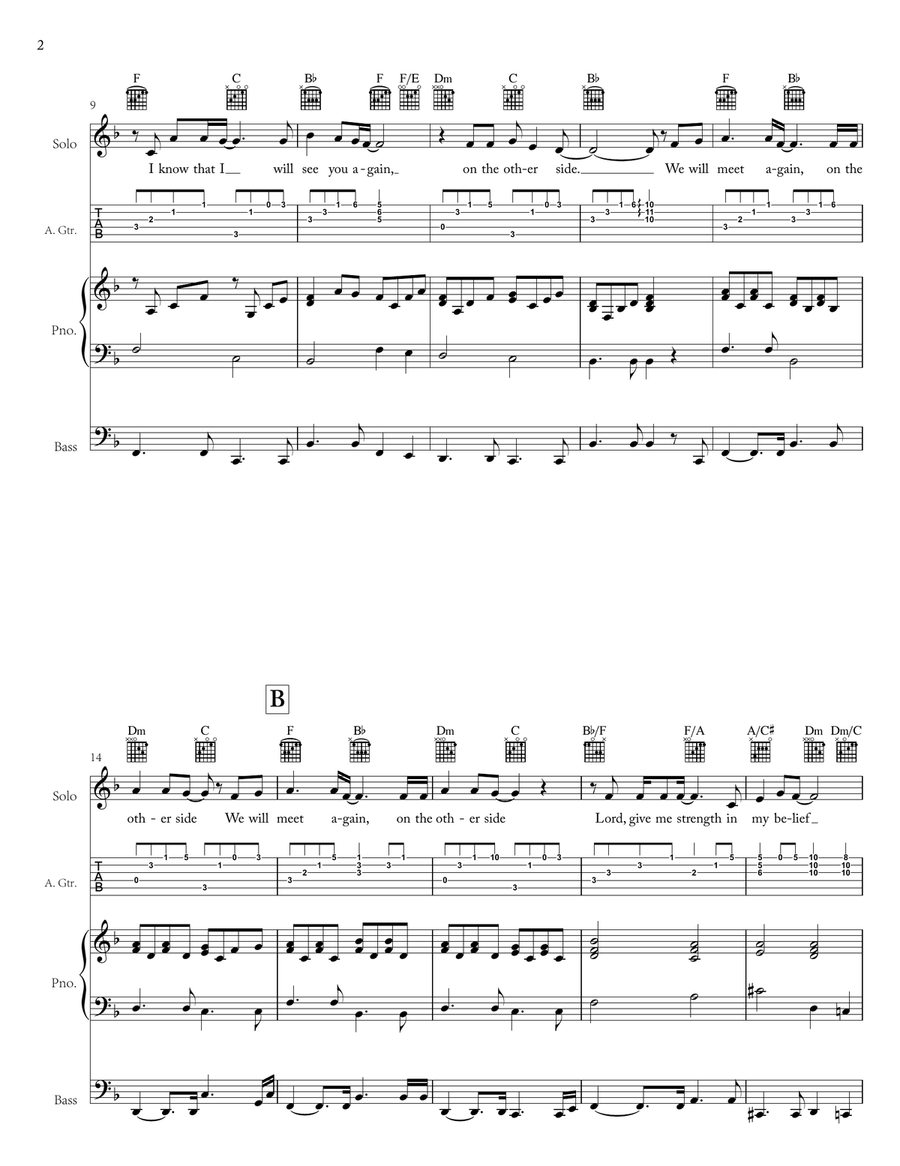 We Will Meet Again (Score and Parts, Female) We Will Meet Again (Score and Parts, Female) Piano, Vocal scores gallery preview page 2
