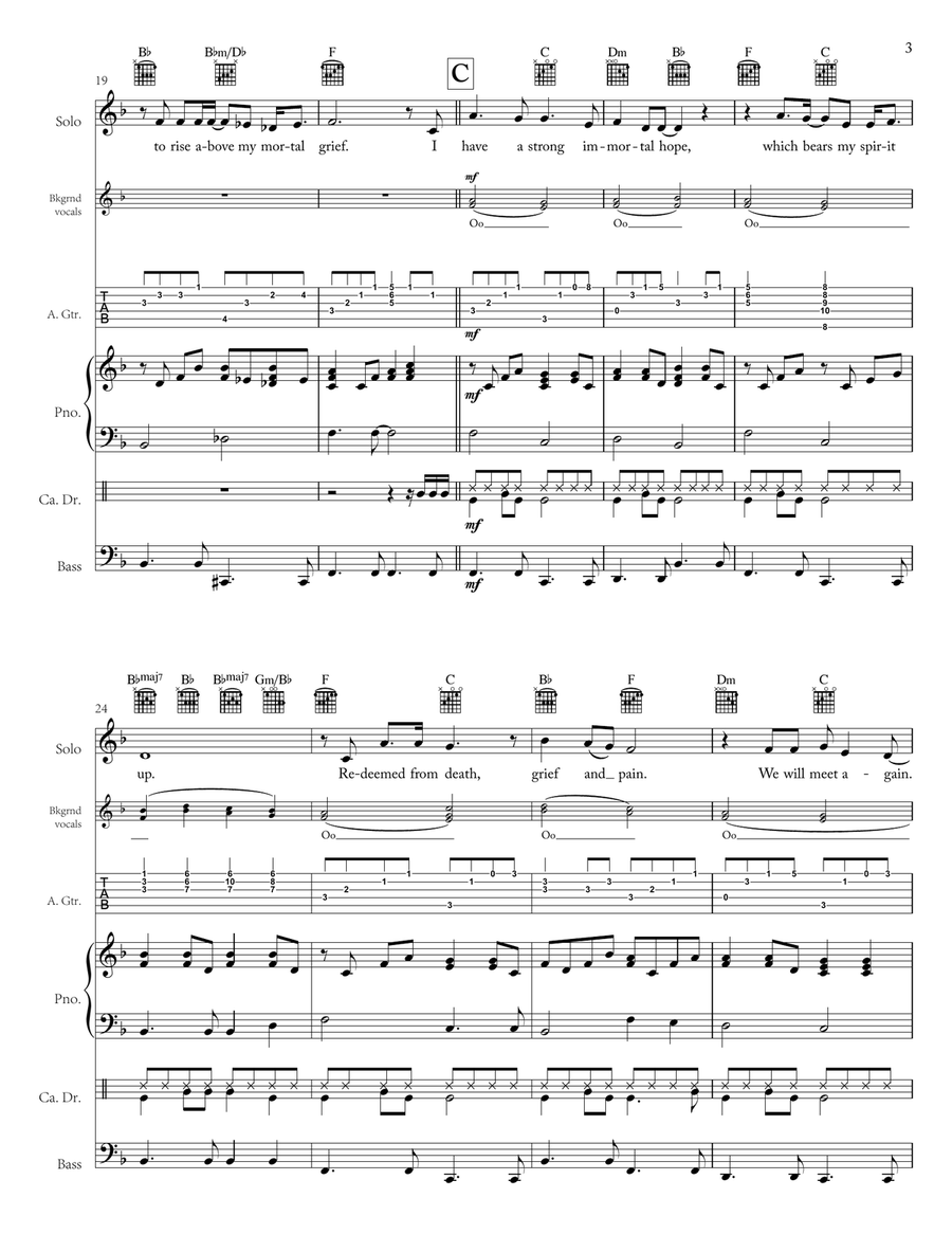 We Will Meet Again (Score and Parts, Female) We Will Meet Again (Score and Parts, Female) Piano, Vocal scores gallery preview page 3