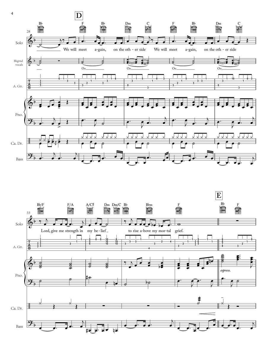We Will Meet Again (Score and Parts, Female) We Will Meet Again (Score and Parts, Female) Piano, Vocal scores gallery preview page 4