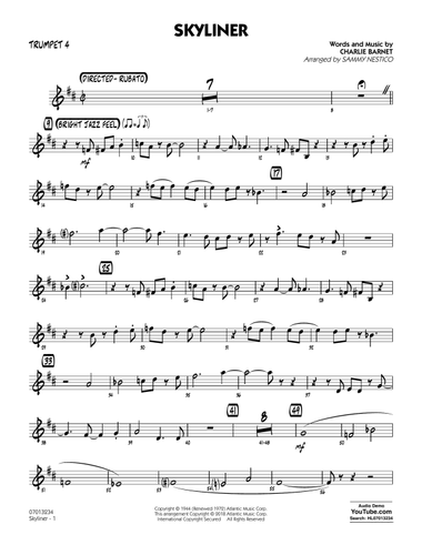 Skyliner (arr. Sammy Nestico) - Trumpet 4