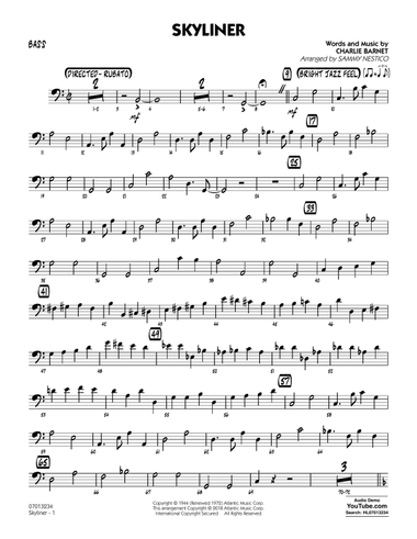 Skyliner (arr. Sammy Nestico) - Bass