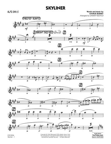 Skyliner (arr. Sammy Nestico) - Alto Sax 2