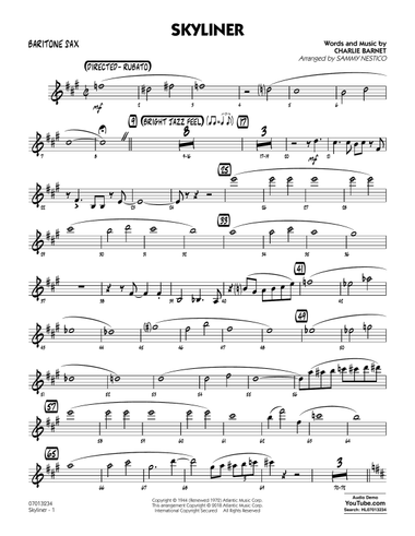 Skyliner (arr. Sammy Nestico) - Baritone Sax