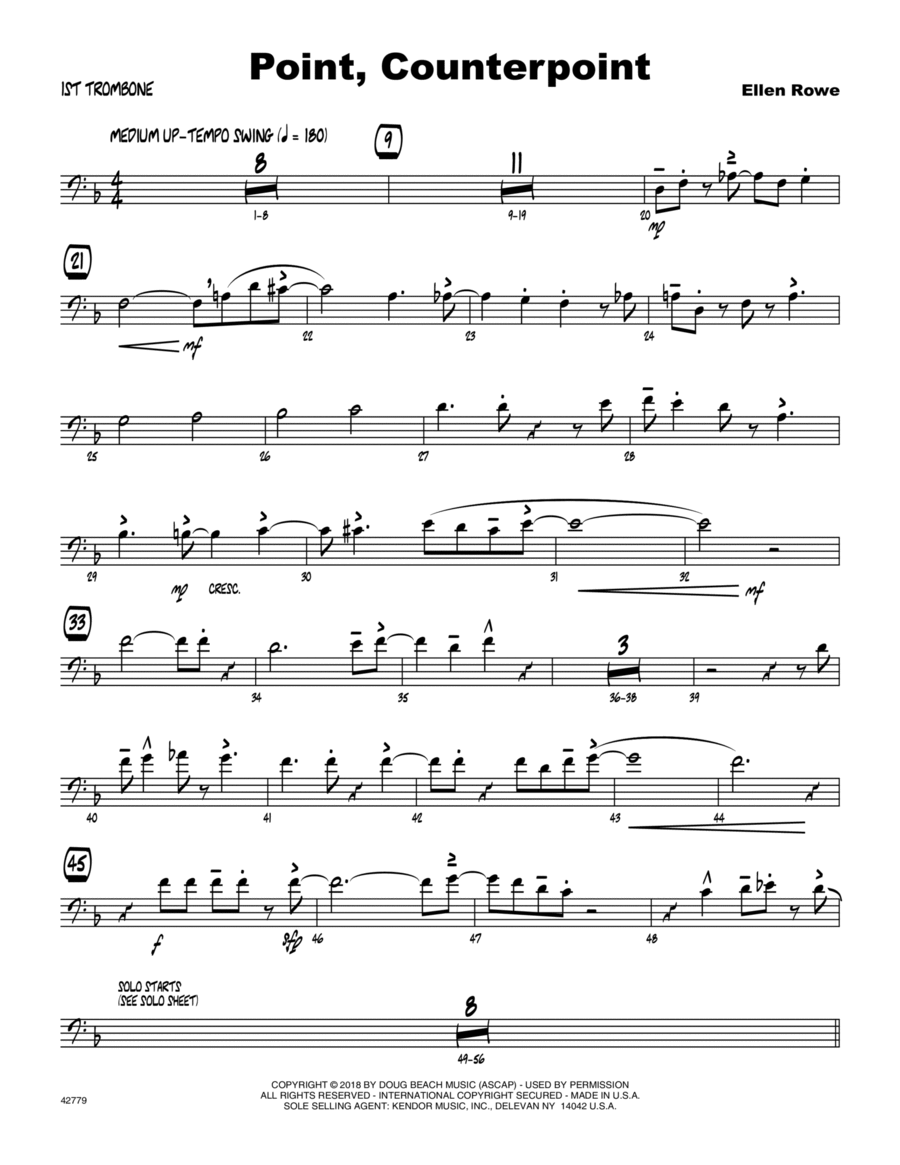 Point, Counterpoint - 1st Trombone Trombone scores gallery preview page 1