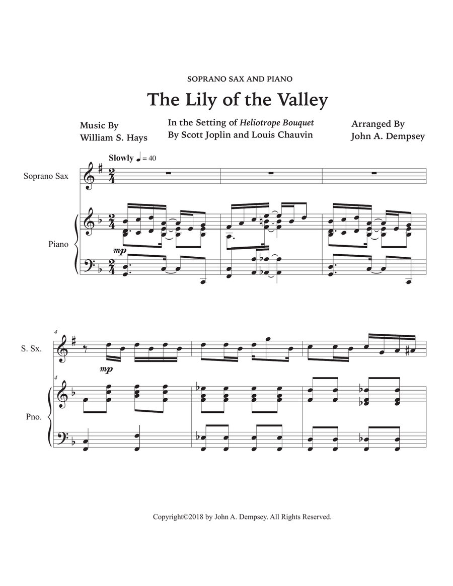 The Lily of the Valley (Soprano Sax and Piano) Soprano Saxophone scores gallery preview page 5