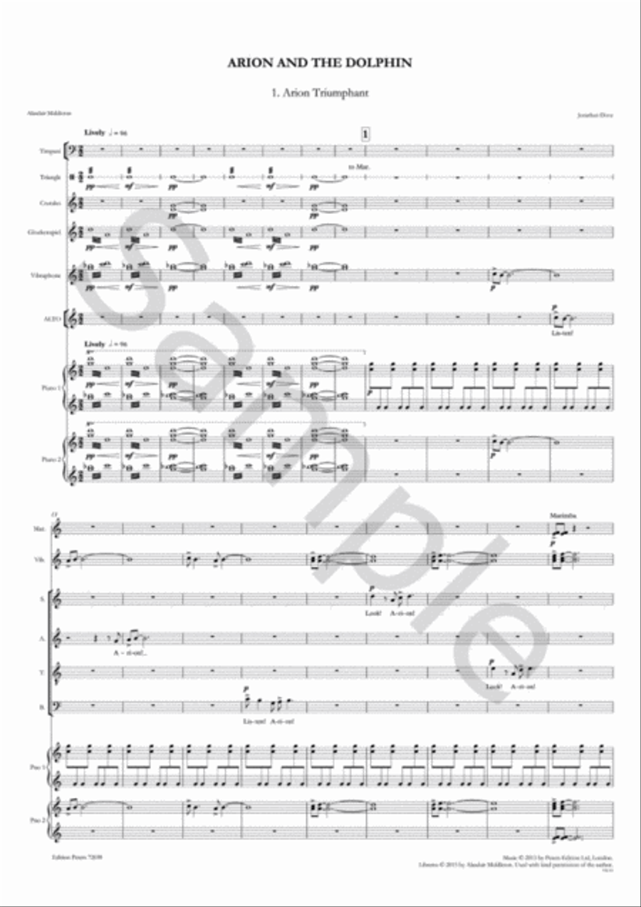 Arion and the Dolphin 4-Part scores gallery preview page 3