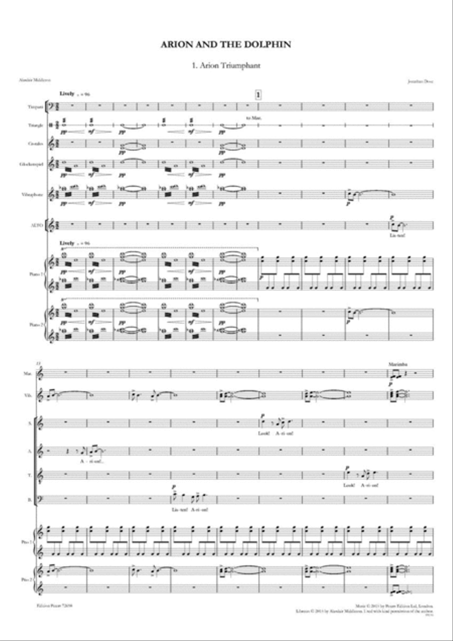 Arion and the Dolphin 4-Part scores gallery preview page 5