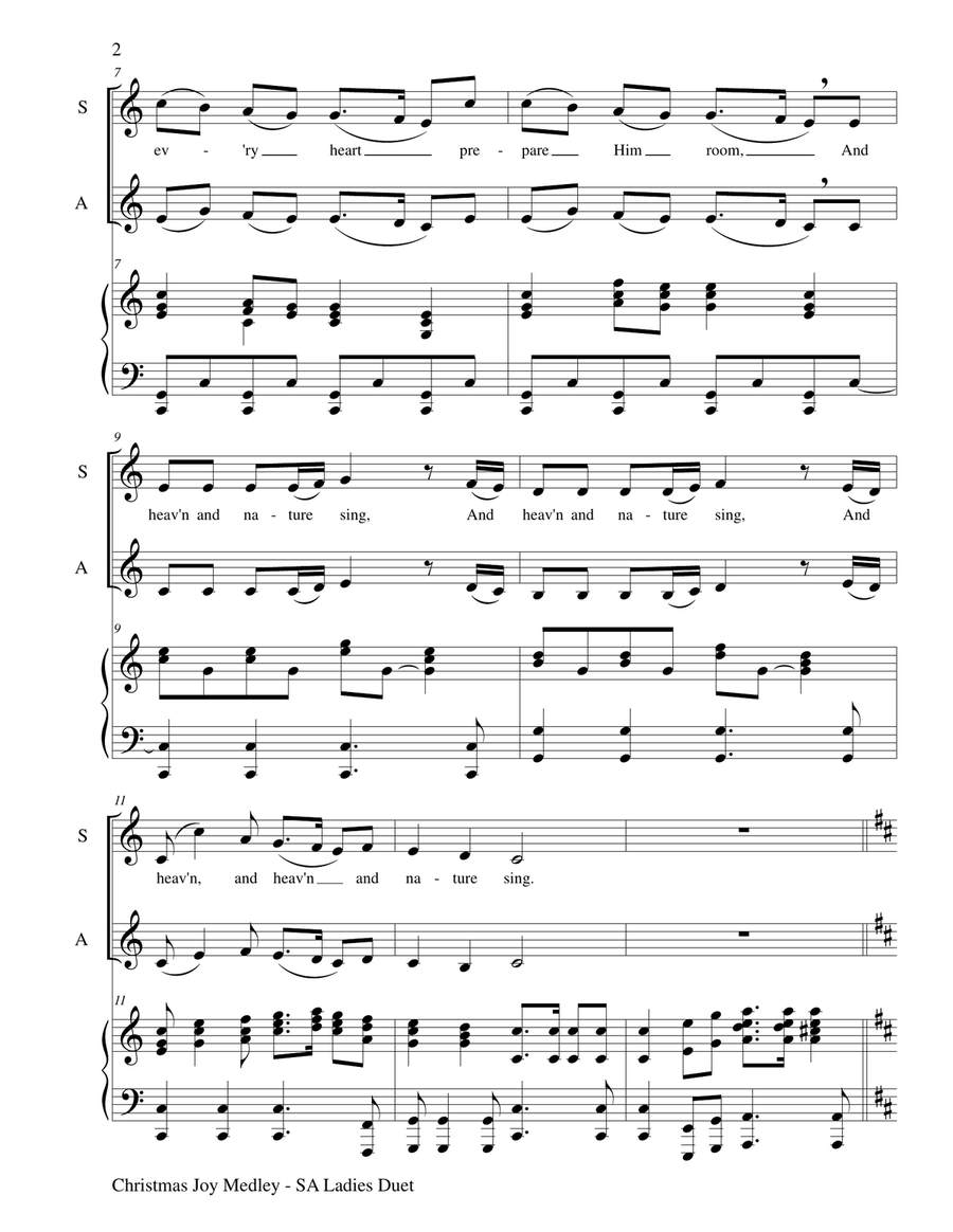 CHRISTMAS JOY MEDLEY (SA Ladies Duet with Piano - Score & SA Ladies Part included) SSA scores gallery preview page 3