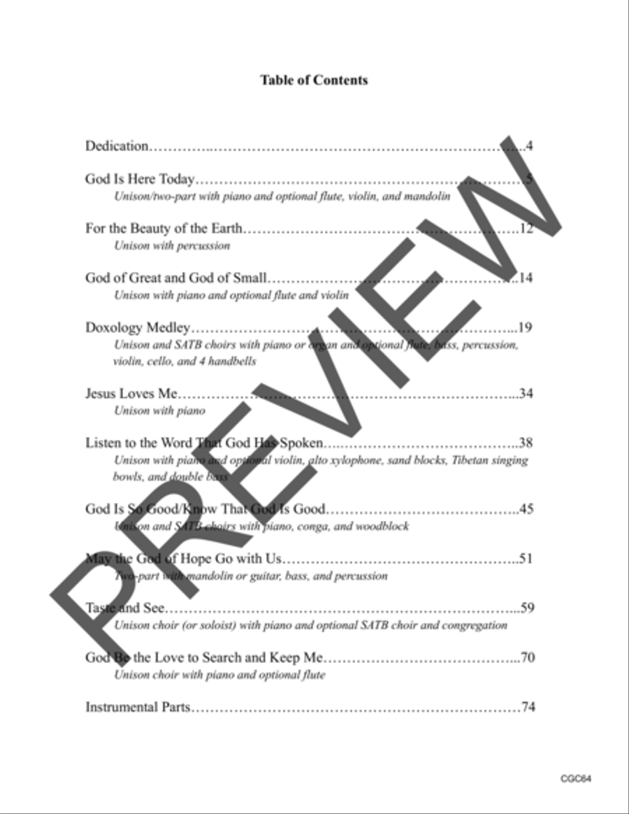 Glory to God: Hymn and Sacred Song Arrangements for Choirs of All Age 4-Part scores gallery preview page 2