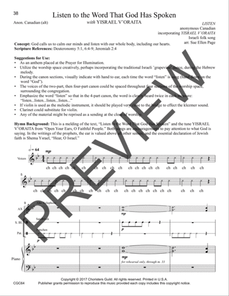 Glory to God: Hymn and Sacred Song Arrangements for Choirs of All Age 4-Part scores gallery preview page 6