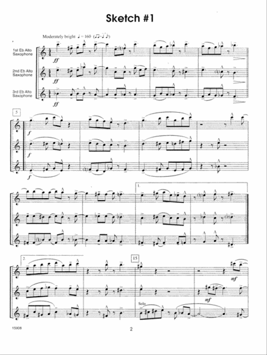 10 Jazz Sketches, Volume 3 (altos) Saxophone scores gallery preview page 2