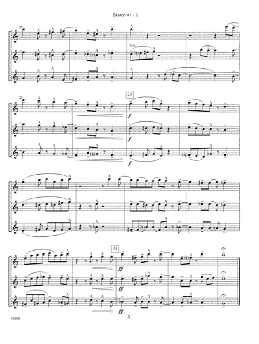 10 Jazz Sketches, Volume 3 (altos) Saxophone scores gallery preview page 3