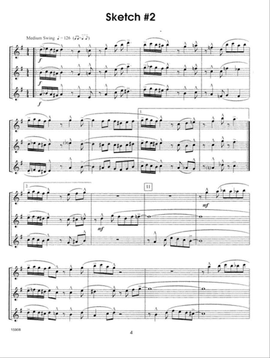 10 Jazz Sketches, Volume 3 (altos) Saxophone scores gallery preview page 4