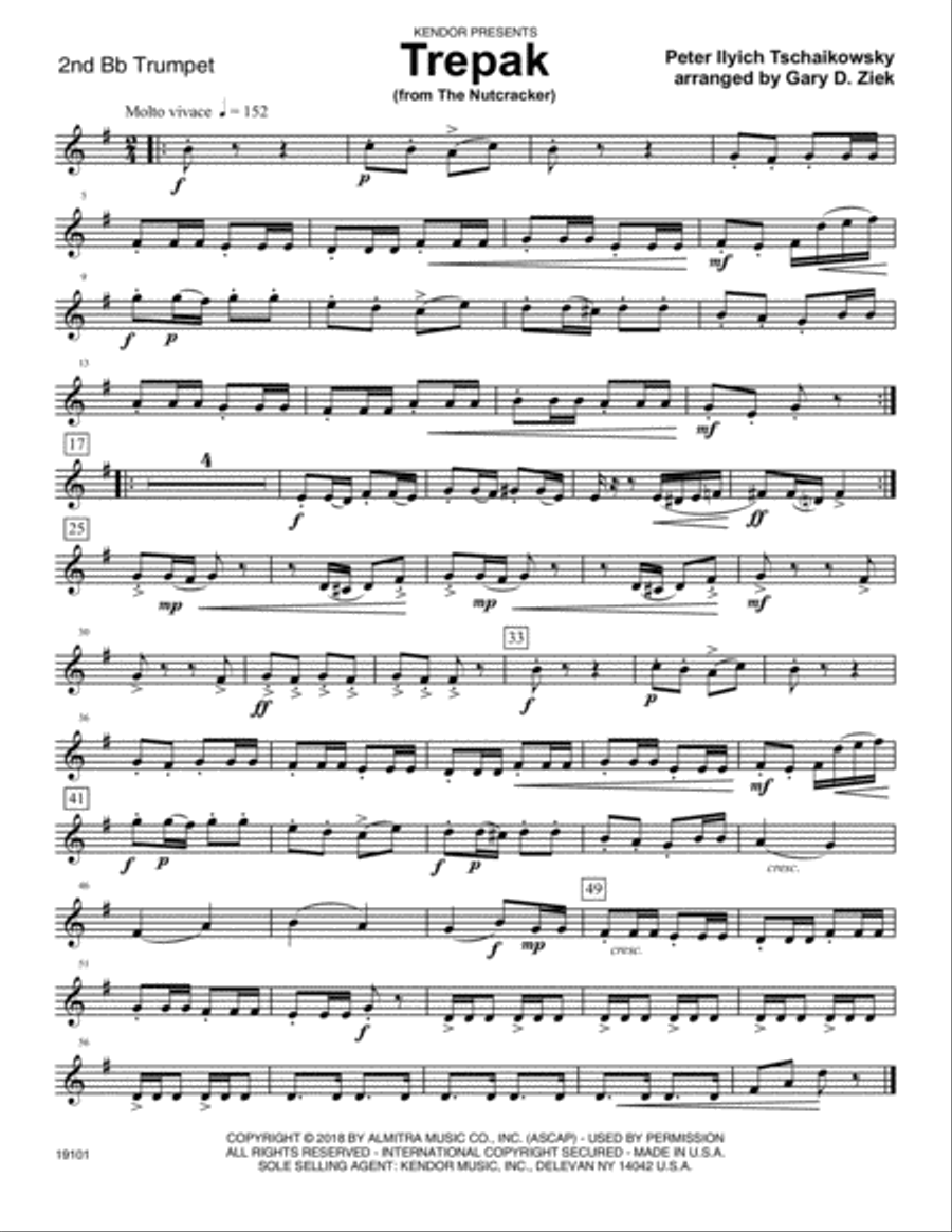 Trepak (from The Nutcracker) - 2nd Bb Trumpet B-Flat Trumpet scores gallery preview page 1