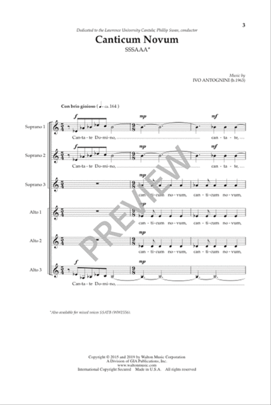 Canticum Novum (SSSAAA) Canticum Novum (SSSAAA) Women's Choir scores gallery preview page 4