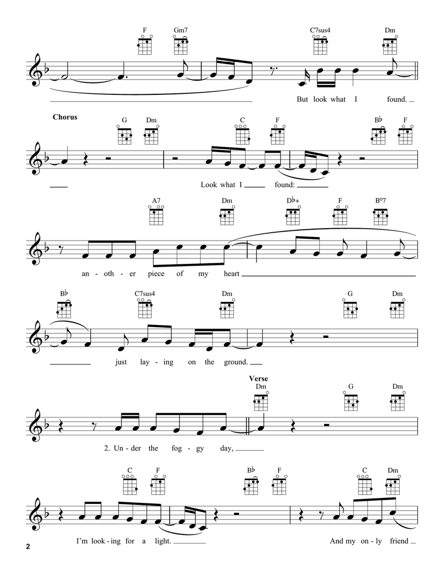 Look What I Found (from A Star Is Born) Ukulele scores gallery preview page 2
