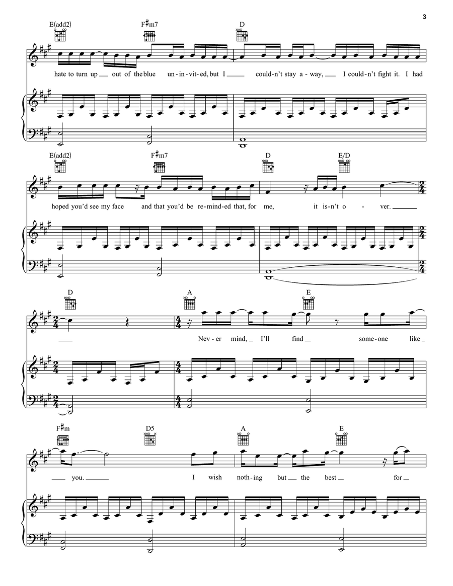 Someone Like You Someone Like You Piano, Vocal scores gallery preview page 3