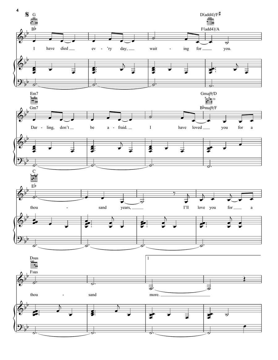 A Thousand Years A Thousand Years Piano, Vocal scores gallery preview page 4