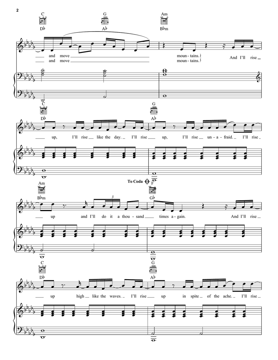 Rise Up Rise Up Piano, Vocal scores gallery preview page 2