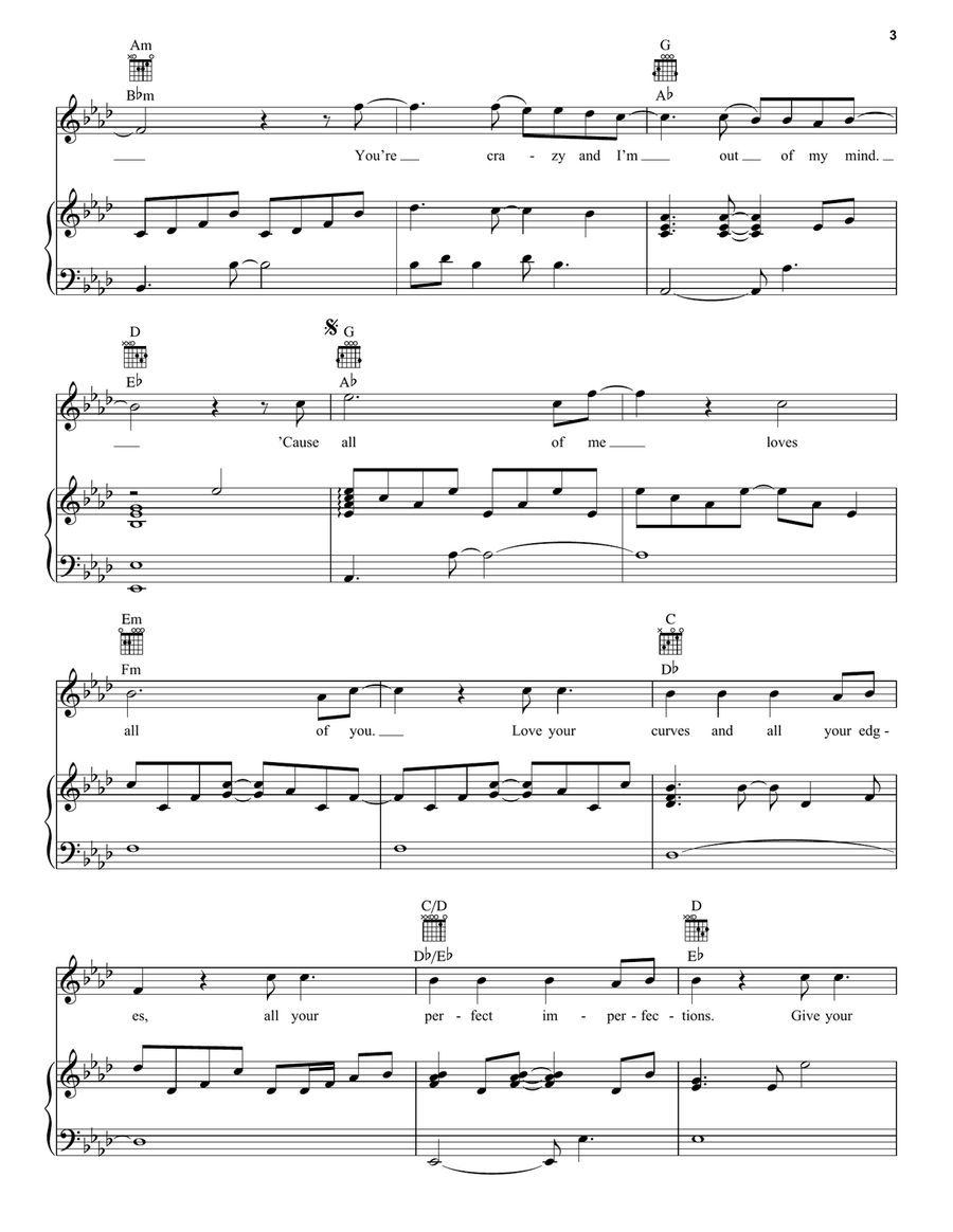 All Of Me All Of Me Piano, Vocal scores gallery preview page 3