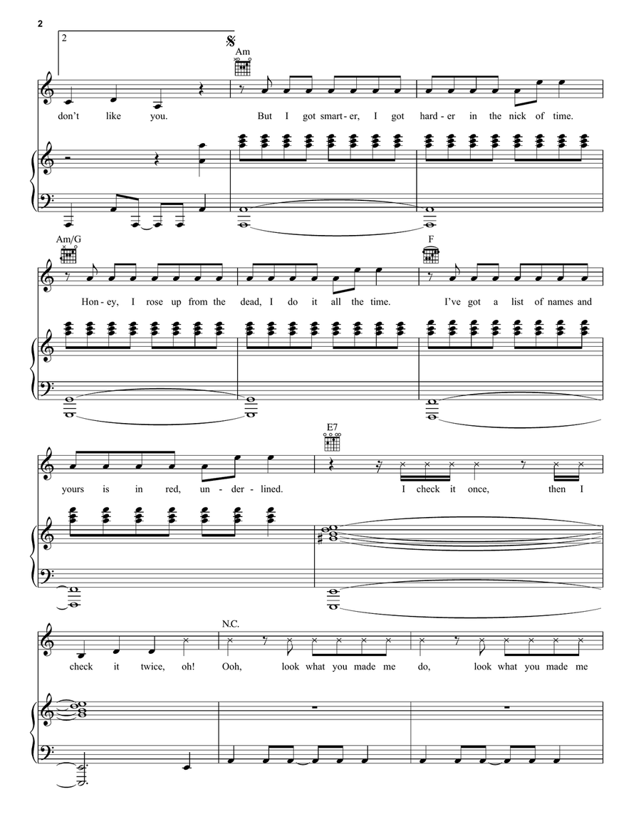 Look What You Made Me Do Look What You Made Me Do Piano, Vocal scores gallery preview page 2