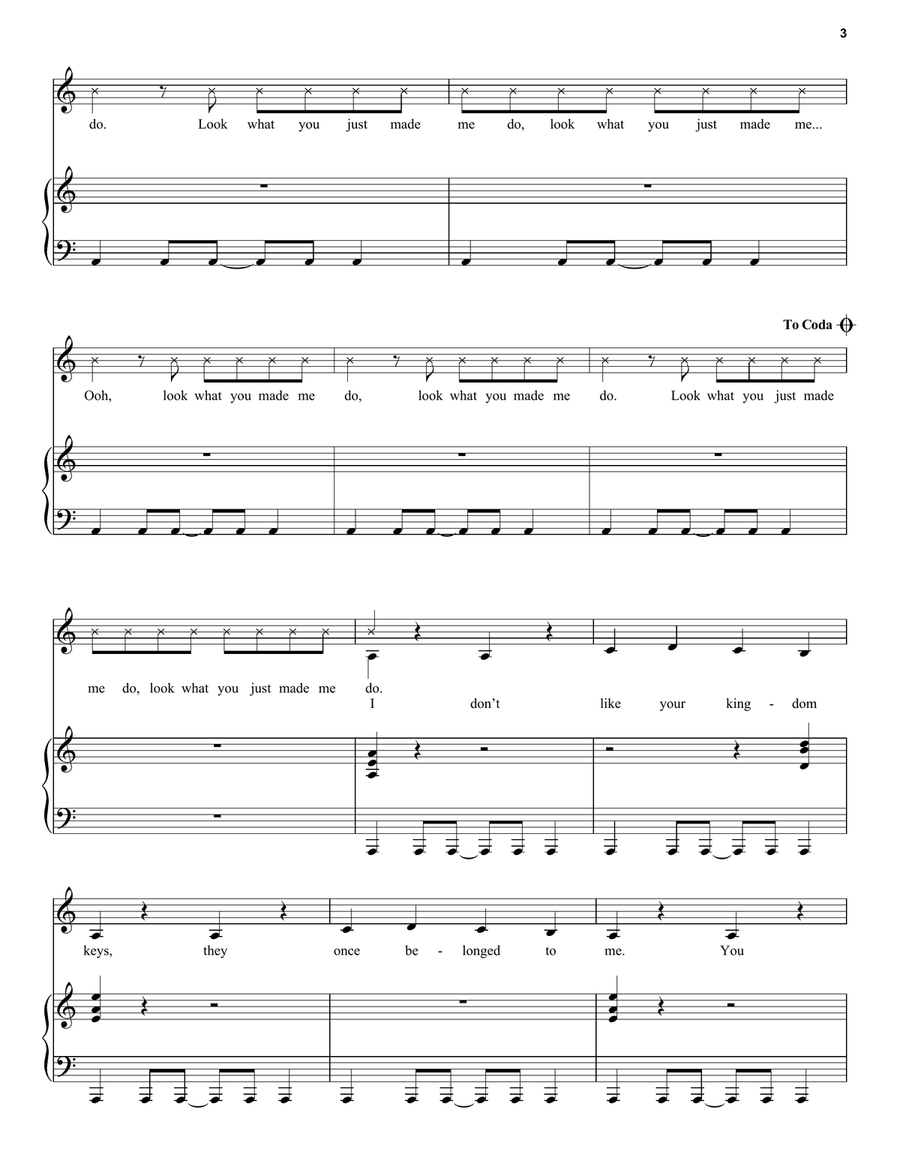 Look What You Made Me Do Look What You Made Me Do Piano, Vocal scores gallery preview page 3