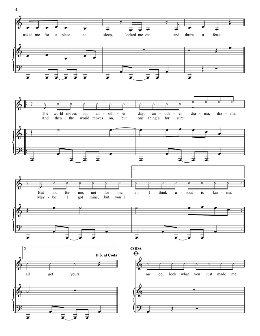 Look What You Made Me Do Look What You Made Me Do Piano, Vocal scores gallery preview page 4