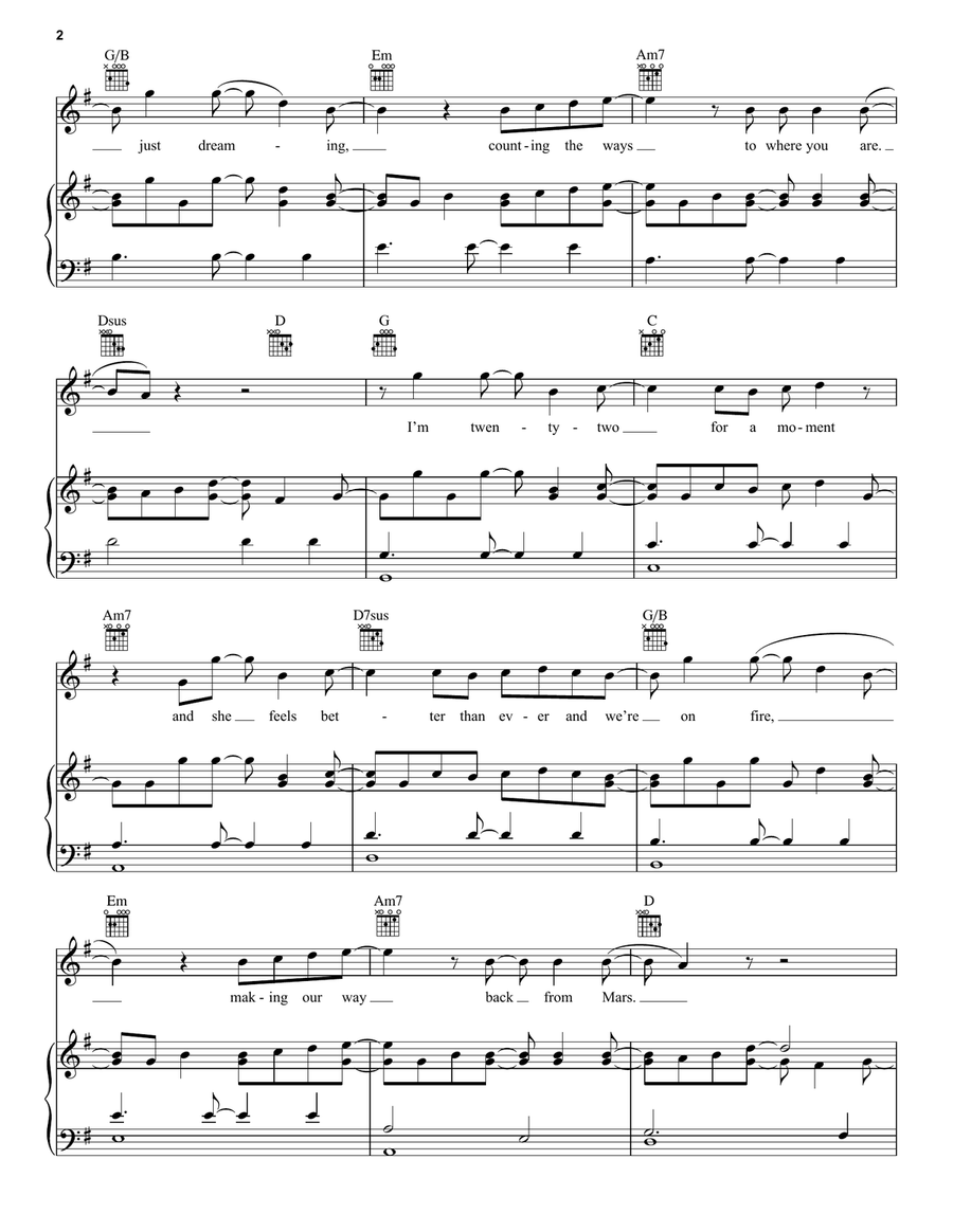 100 Years 100 Years Piano, Vocal scores gallery preview page 2