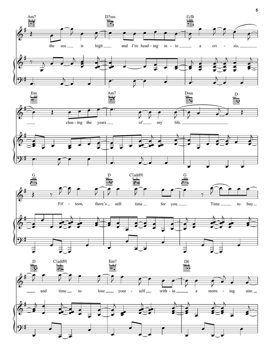 100 Years 100 Years Piano, Vocal scores gallery preview page 5