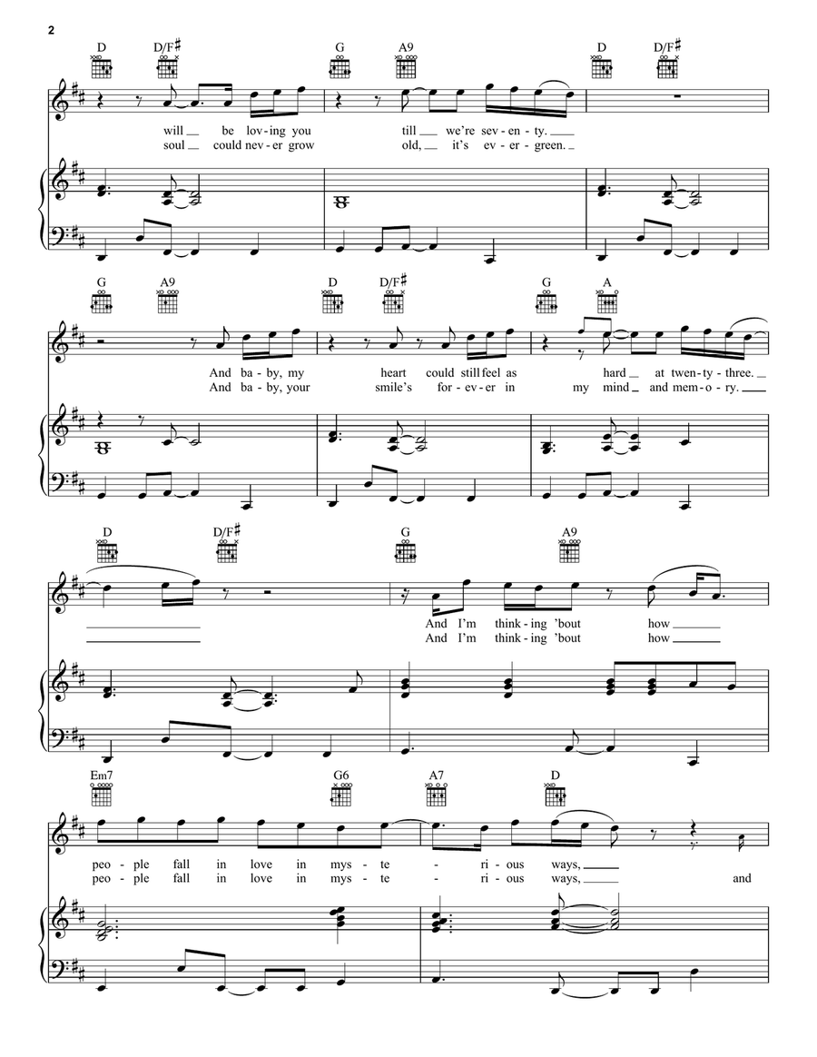 Thinking Out Loud Thinking Out Loud Piano, Vocal scores gallery preview page 2