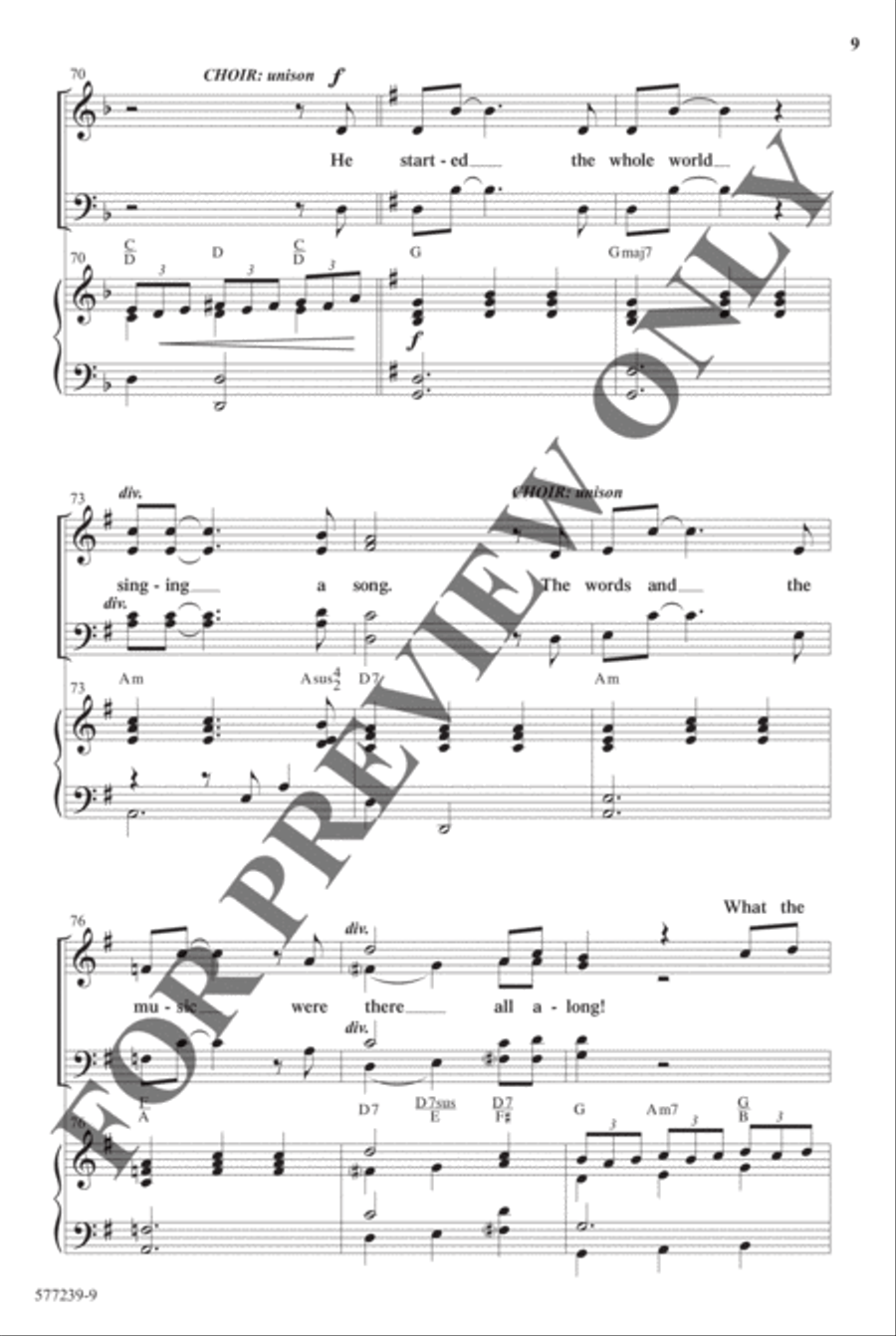 He Started the Whole World Singing - Anthem Choir scores gallery preview page 9