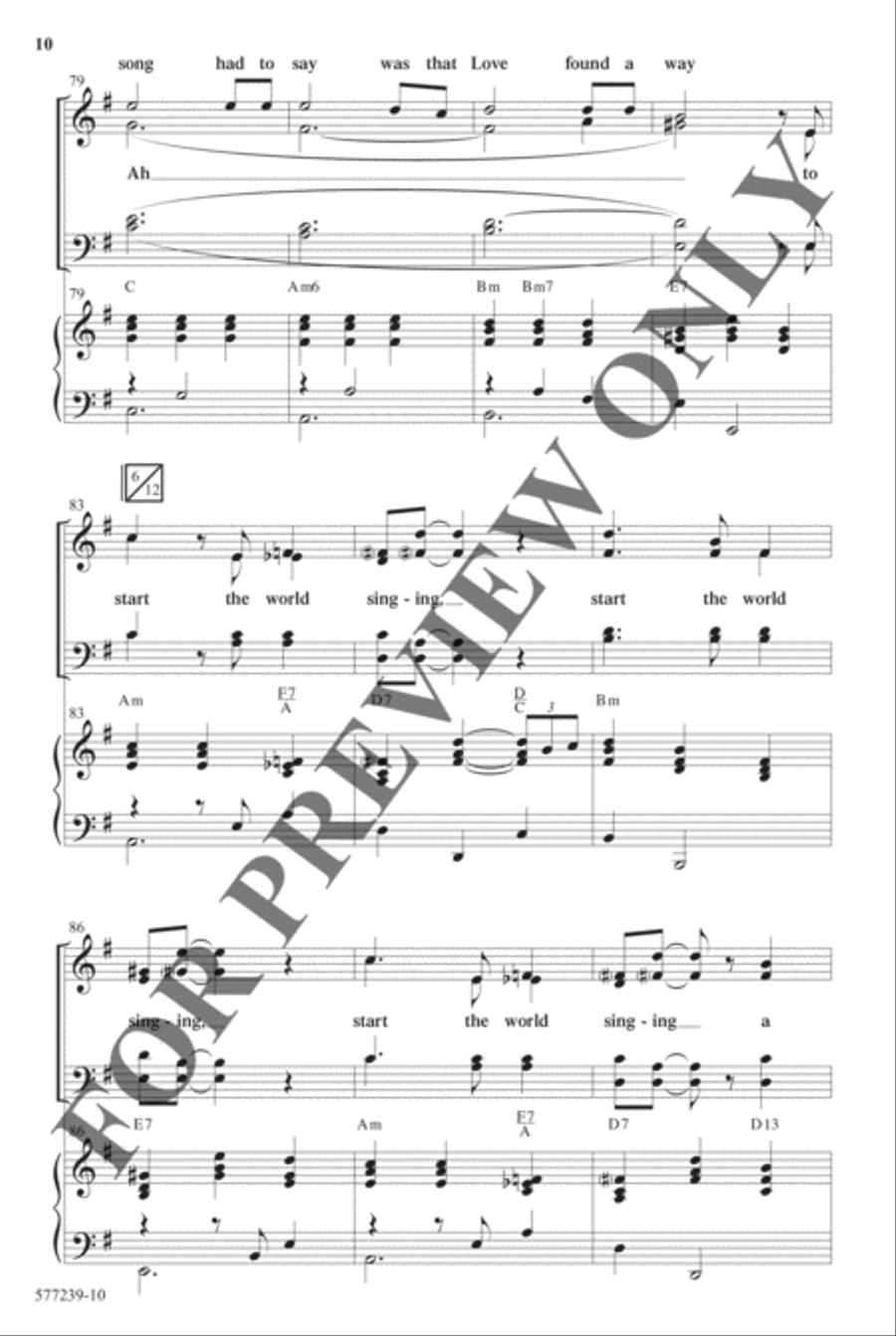 He Started the Whole World Singing - Anthem Choir scores gallery preview page 10