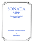 Sonata in A Major by Domenico Scarlatti (arranged for classical guitar)