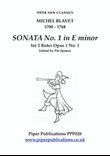 BLAVET SONATA No. 1 IN E MINOR FOR 2 FLUTES