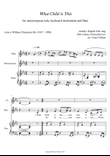 What Child is This, for mezzosoprano solo, piano and flute, C minor