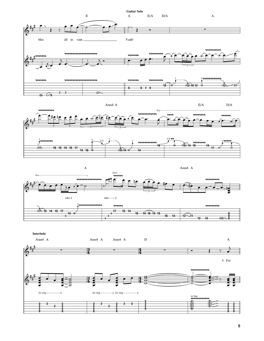 Hammer To Fall Hammer To Fall Acoustic Guitar scores gallery preview page 5