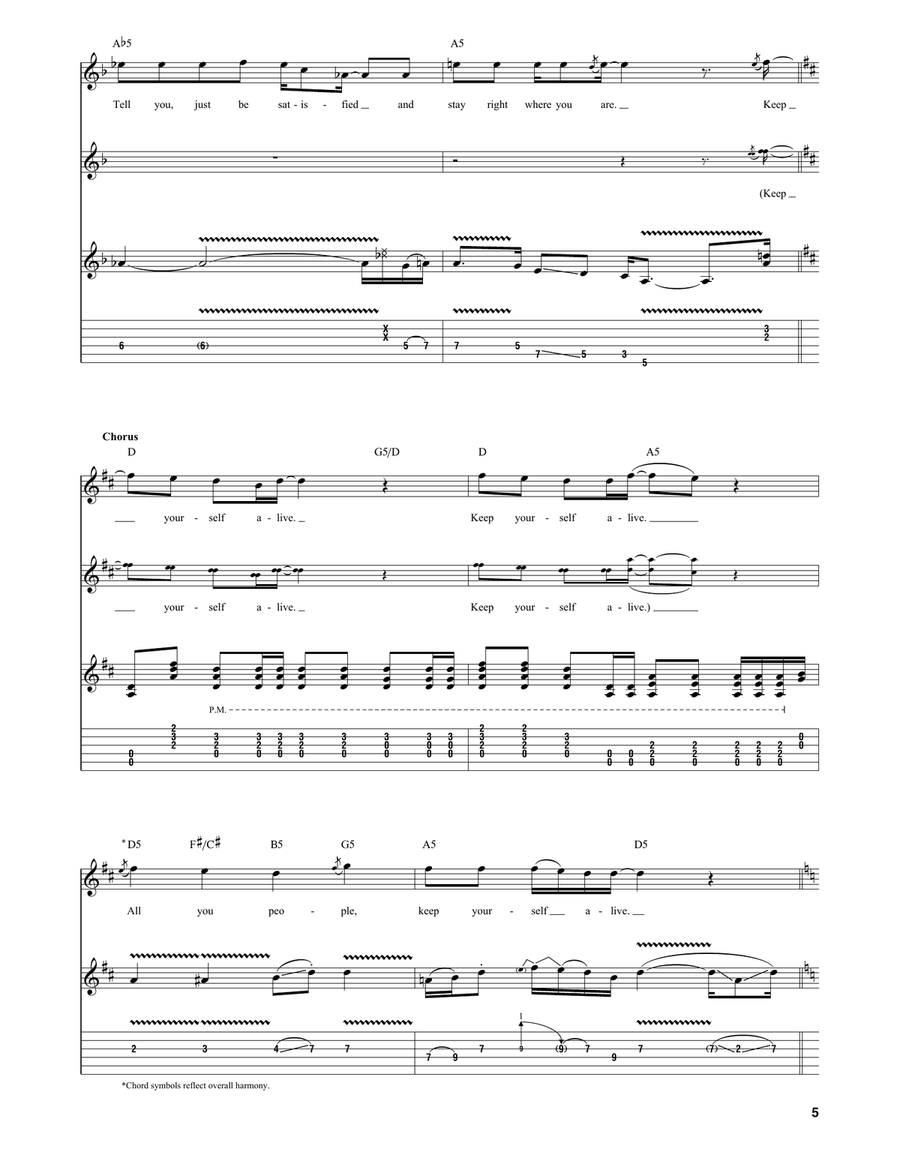 Keep Yourself Alive Keep Yourself Alive Acoustic Guitar scores gallery preview page 5