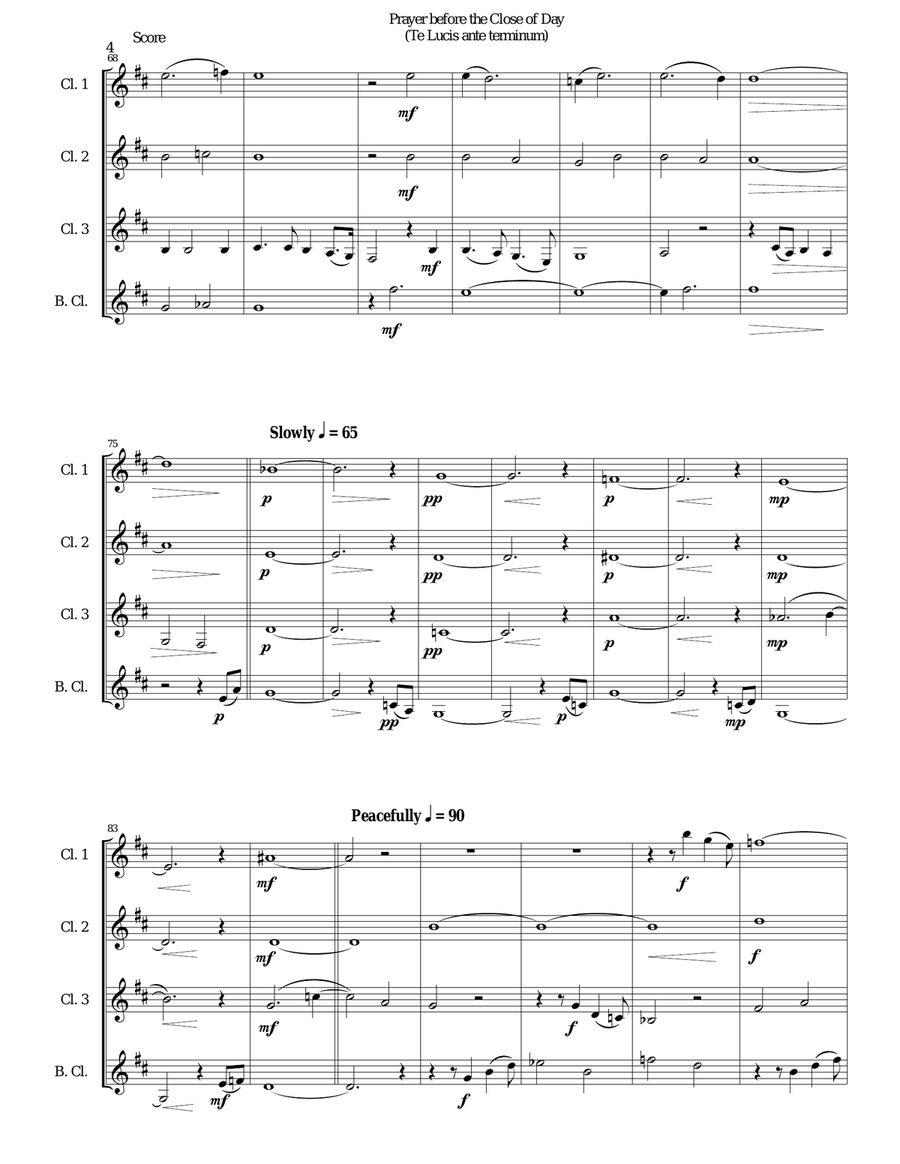 Prayer before the Close of day - based on the chant 