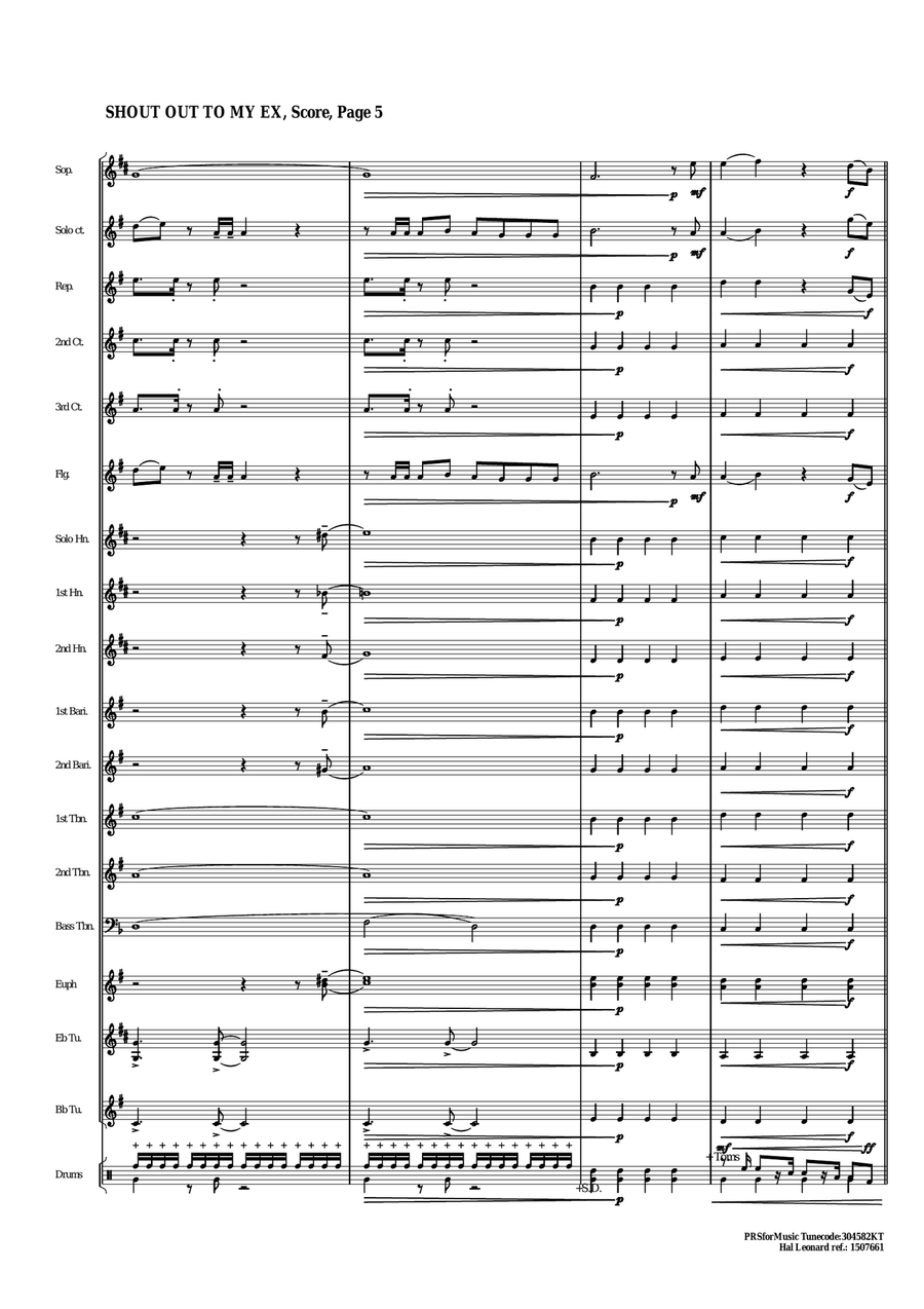 Shout Out To My Ex Brass Band scores gallery preview page 5