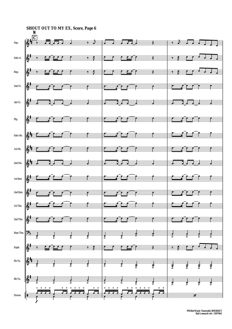 Shout Out To My Ex Brass Band scores gallery preview page 6