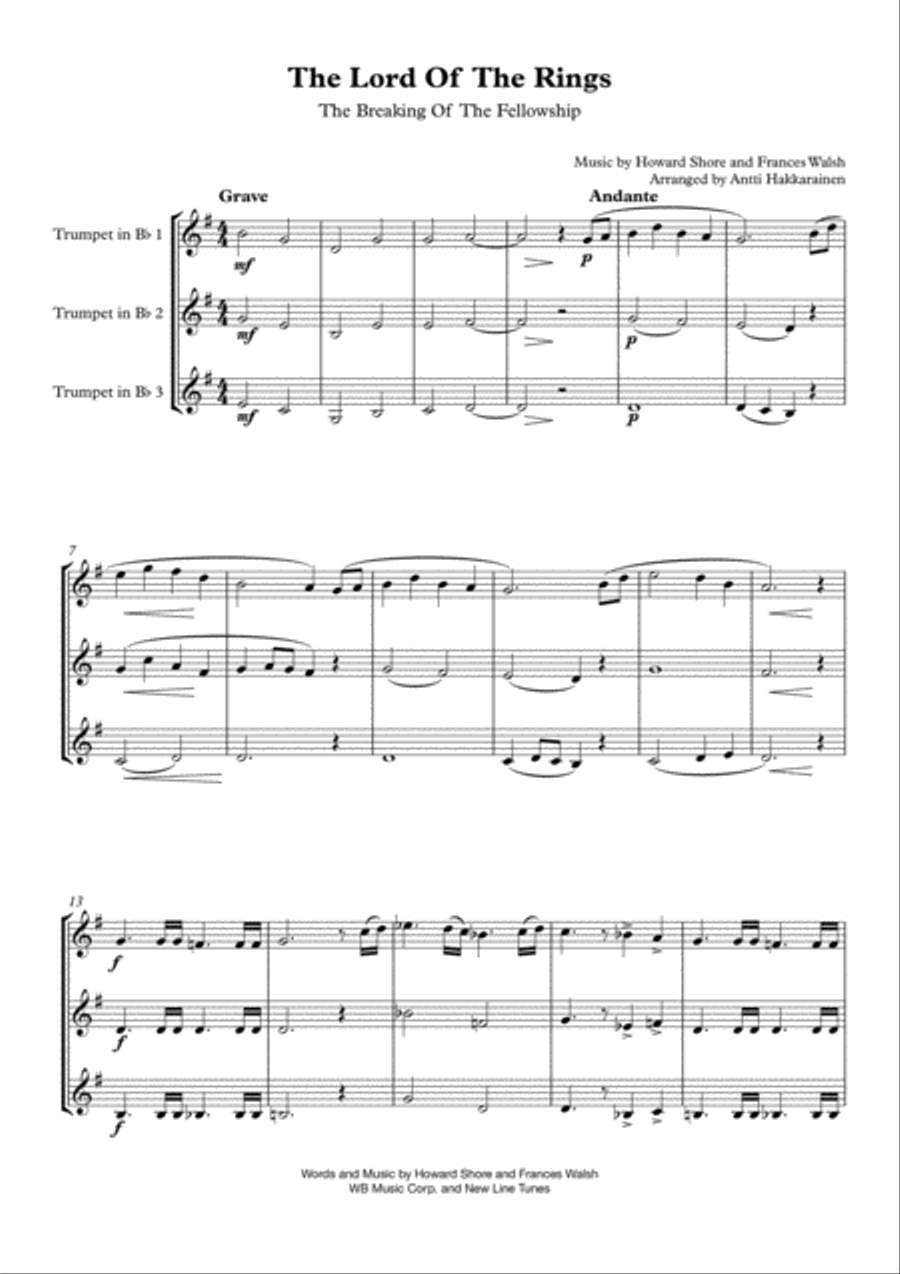 The Breaking Of The Fellowship Brass Trio scores gallery preview page 2