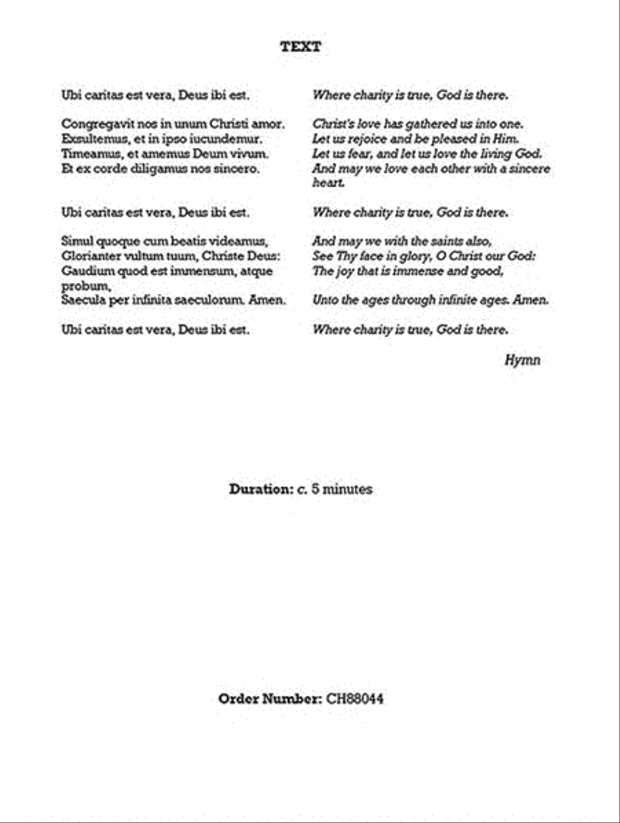 Ubi Caritas Ubi Caritas 4-Part scores gallery preview page 2