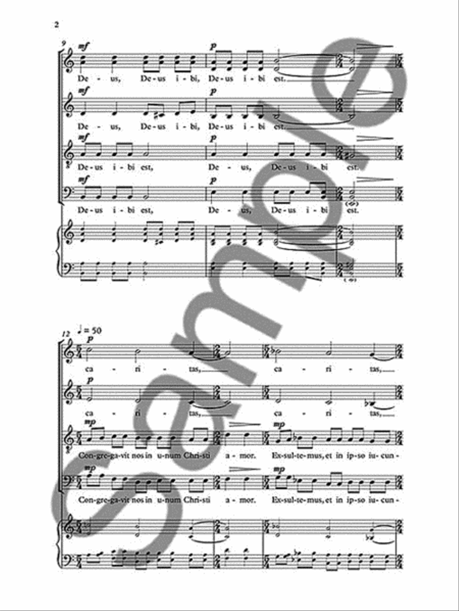 Ubi Caritas Ubi Caritas 4-Part scores gallery preview page 3